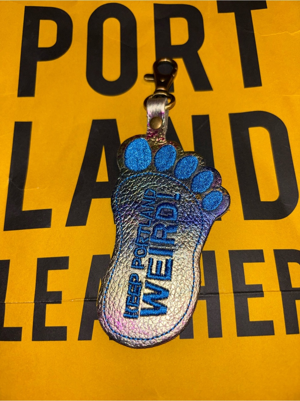 Portland Leather Aurora “Keep Portland Weird” Bag Charm - NEW